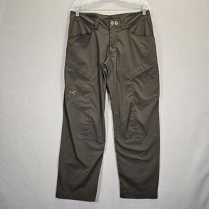 Arcteryx Men's Pants Rampart Bird Olive Logo Hiking Climbing Cargo Nylon Sz 34
